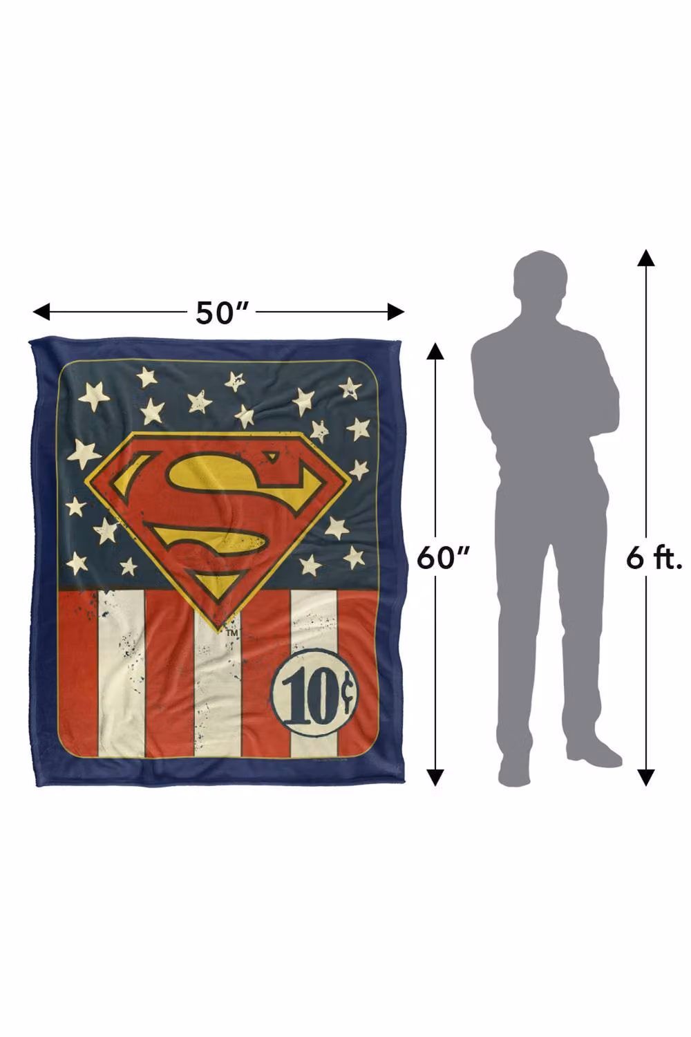 Warner Bros. Superman 10 Cents Logo Super Soft Silky Touch Fleece Throw Blanket, Multicolour – 7