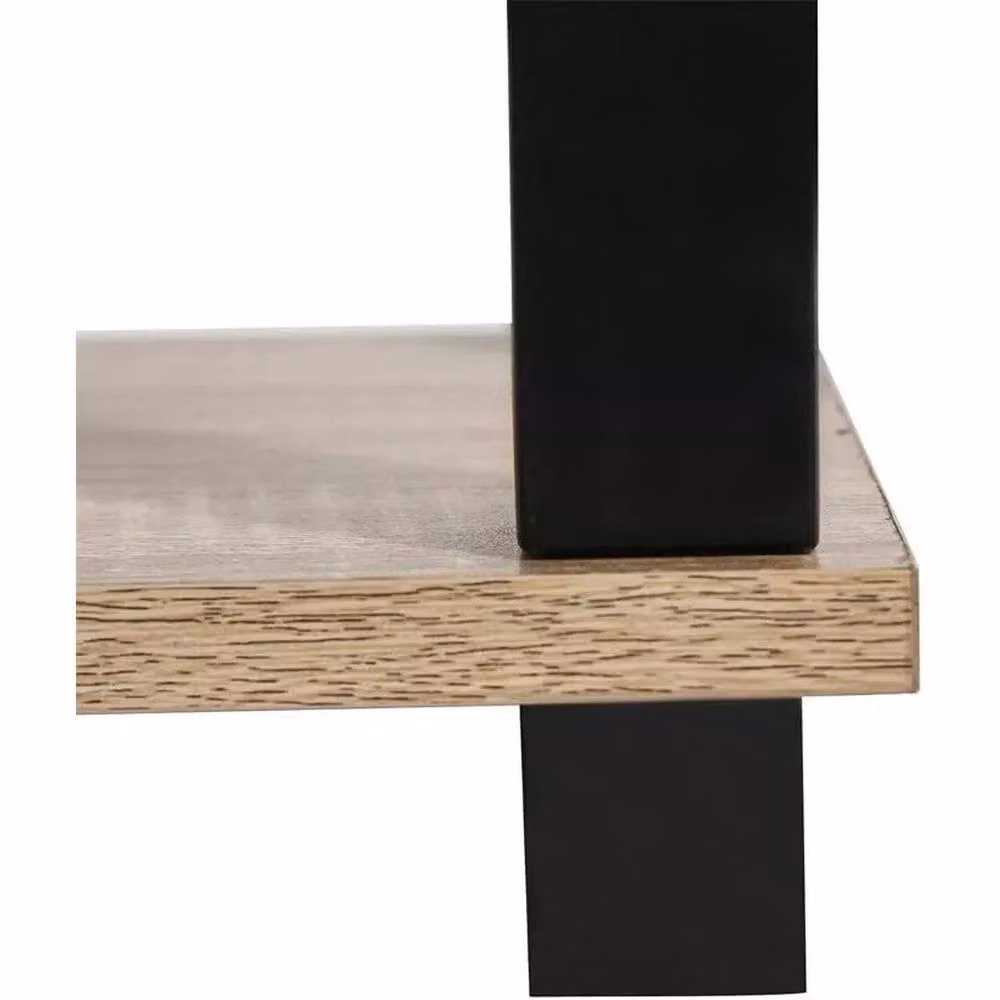 EONLION 2 Tier Side Table with Shelf in Brown Light Walnut – 3