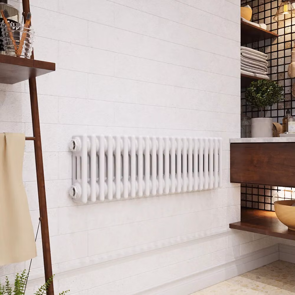 Balterley Triple Column Traditional Radiator in High Gloss White, H: 99.9 cm, W: 30.0 cm, D: 30.0 cm – 2