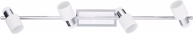 Loops 4-Spot Adjustable Wall Light in Chrome and White Steel with Included GU10 LED Bulbs