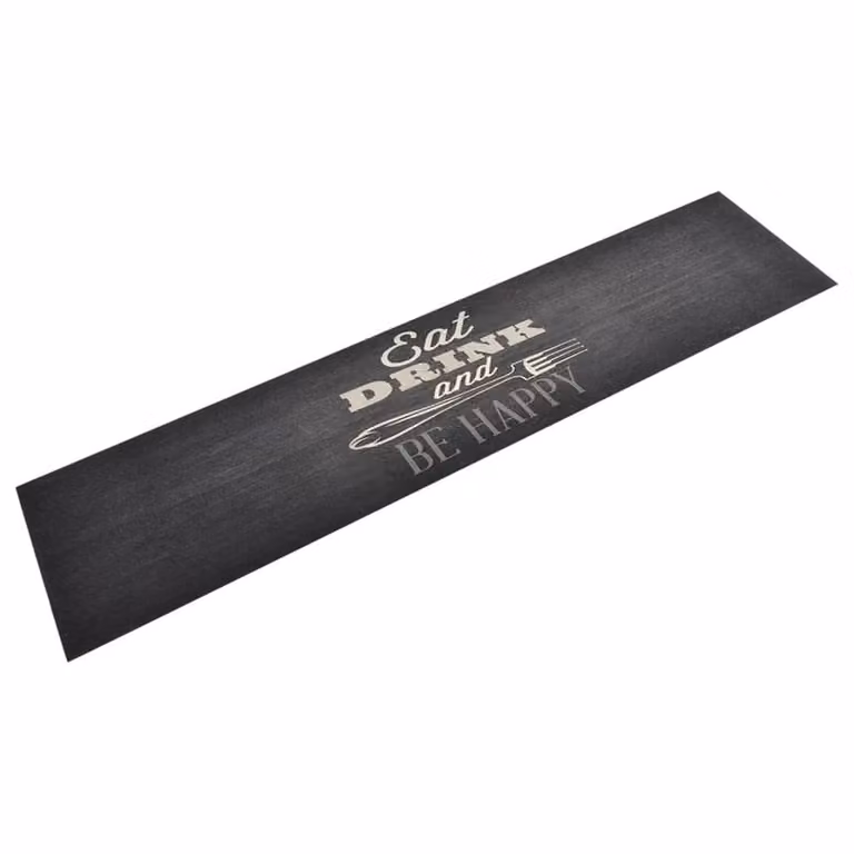 Berkfield Home Washable Modern Kitchen Rug in Black and Multicolour, W: 60 cm, L: 300 cm