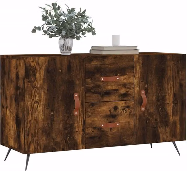 Berkfield Home Smoked Oak Sideboard in Brown, W/D/H: 100 x 36 x 60 cm