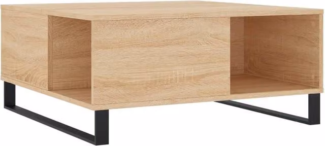 Berkfield Home Sonoma Oak Coffee Table, Light Brown, W: 80 cm, D: 80 cm, H: 36.5 cm