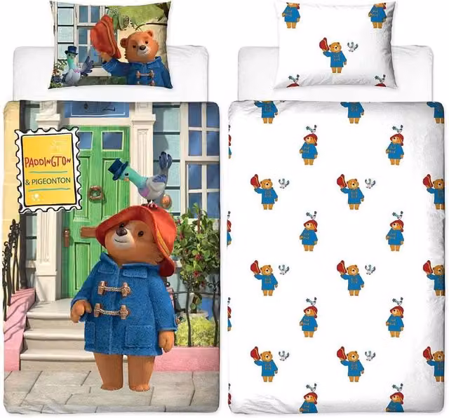 Paddington Bear Reversible Duvet Set and Pillowcase, Multicolour, W: 90 cm, L: 200 cm