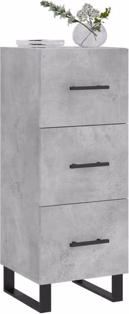 Berkfield Home Industrial Sideboard in Concrete Grey, W/D/H: 34.5 x 34 x 90 cm – 1