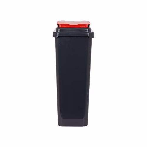 Wham 3 Piece 25L Plastic Recycling Bins with Flip Lids in Grey with Red, Blue and Green Lids – 2