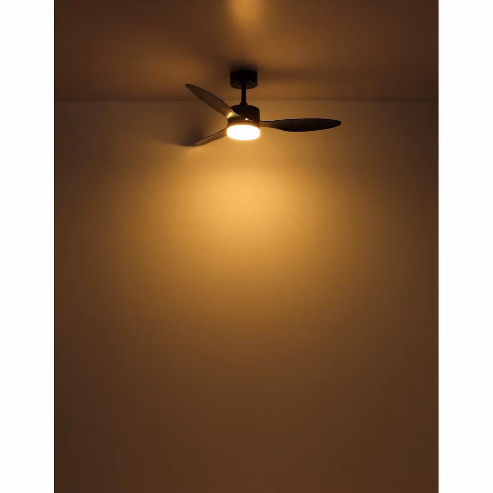 Netlighting Blackwell LED Ceiling Fan in Black with Remote Control, Dimmable CCT Light and Timer, Diameter: 106 cm – 7