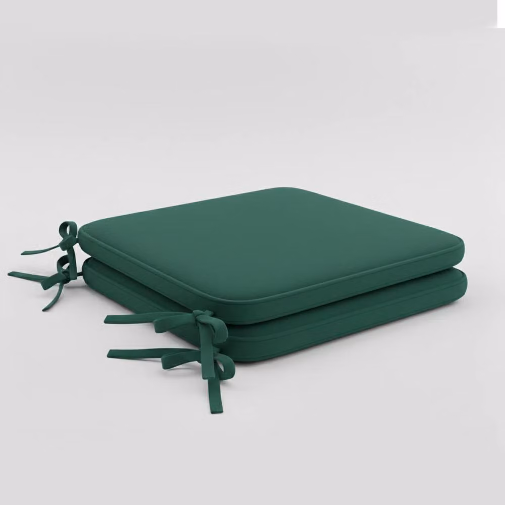 Snug City Pack of 2 Green Foam Seat Pads with Ties for Dining and Kitchen Chairs – 2