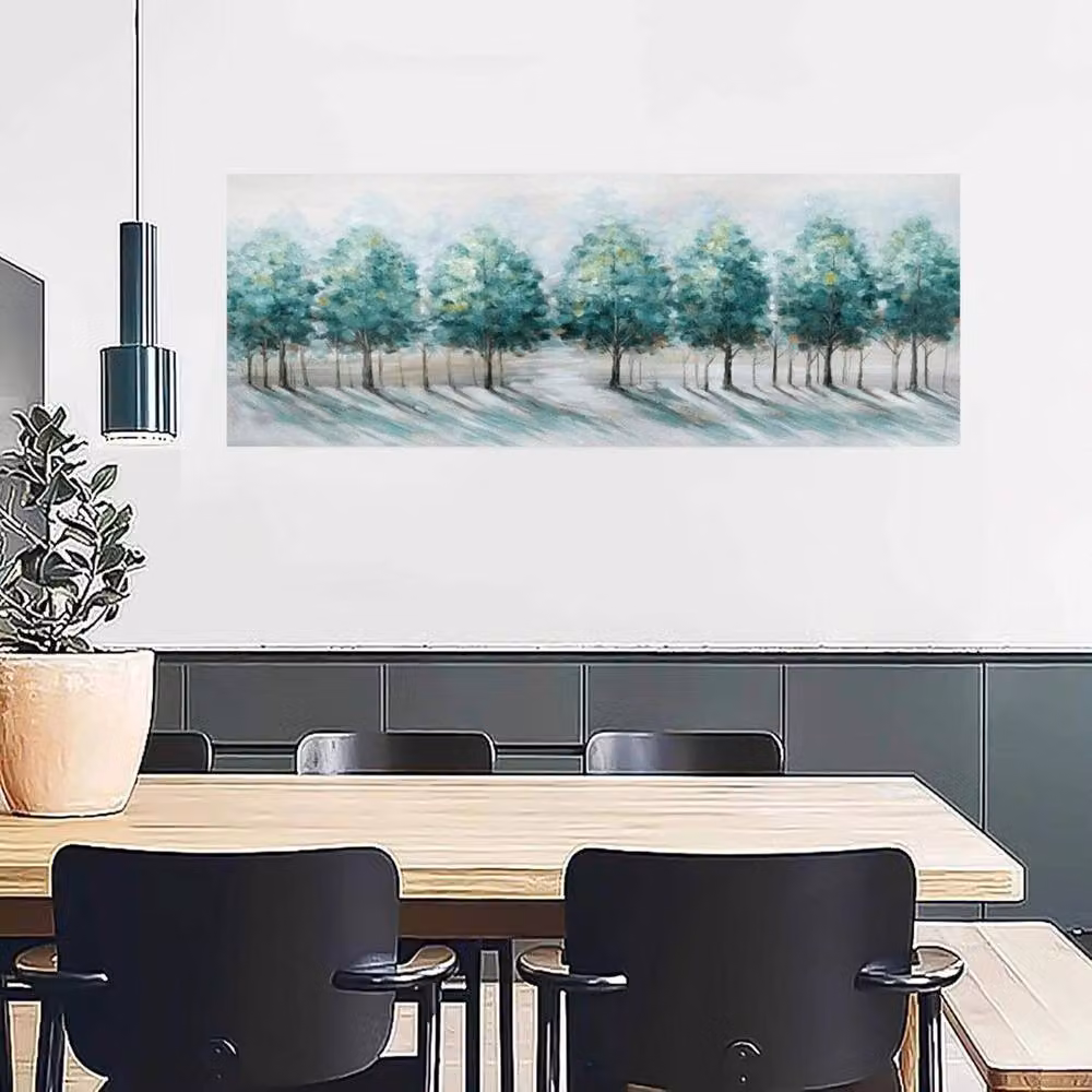 SPETLEK Large Green Abstract Canvas Wall Art, W: 120 cm, H: 50 cm – 3
