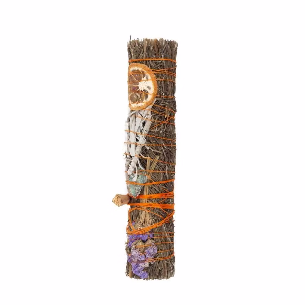 Uniqueful Ritual Wand Smudge Stick with Rosemary, Palo Santo and Aventurine, Multicolour, 22.86 cm – 2