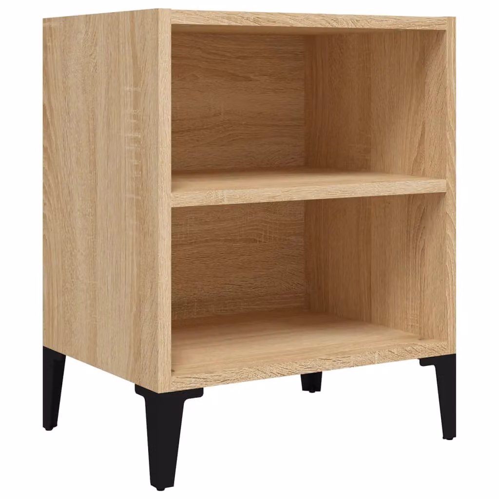 Berkfield Home Bed Cabinet in Sonoma Oak and Brown with Metal Legs, W/D/H: 40 x 30 x 50 cm – 2