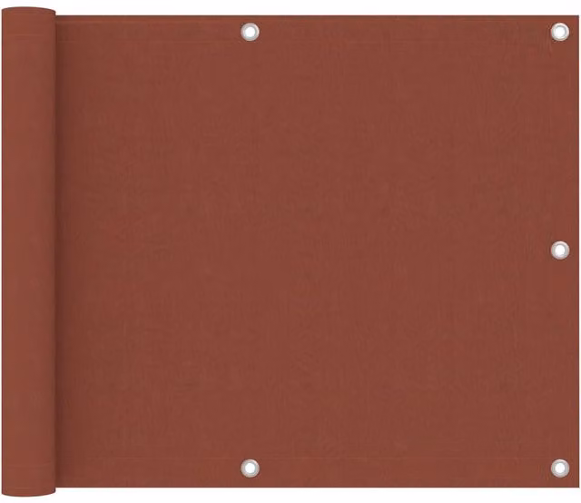 Berkfield Home Balcony Screen in Terracotta Brown Oxford Fabric, W: 75 cm, L: 500 cm – 1