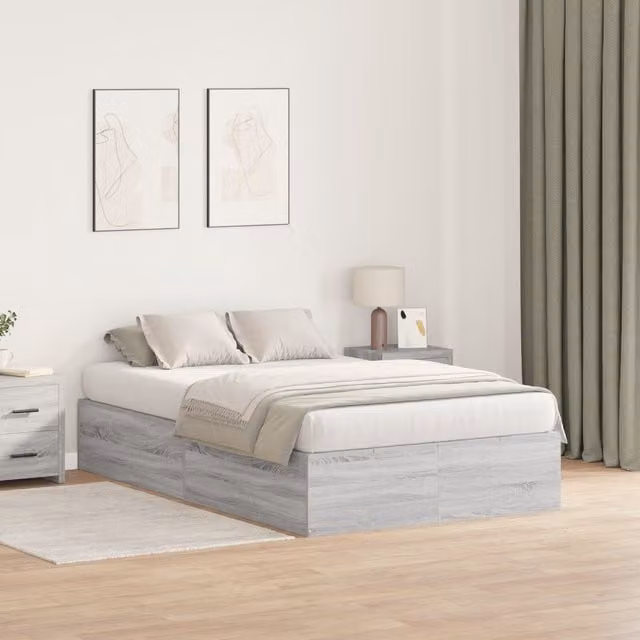 Berkfield Home Grey Sonoma Storage Bed Frame W/D/H: 120 x 200 cm – 1