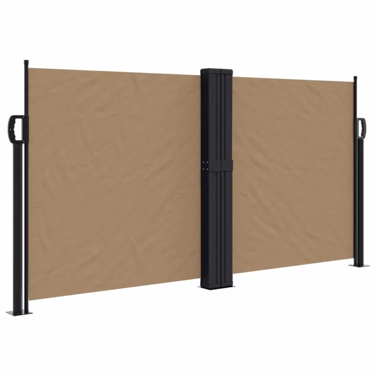 Berkfield Home Retractable Side Awning in Beige Polyester, W/H: 120 x 1000 cm