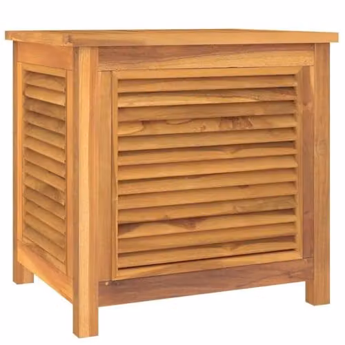 vidaXL Garden Storage Box with Bag in Rustic Brown Teak Wood, W: 60 cm, D: 50 cm, H: 58 cm – 1