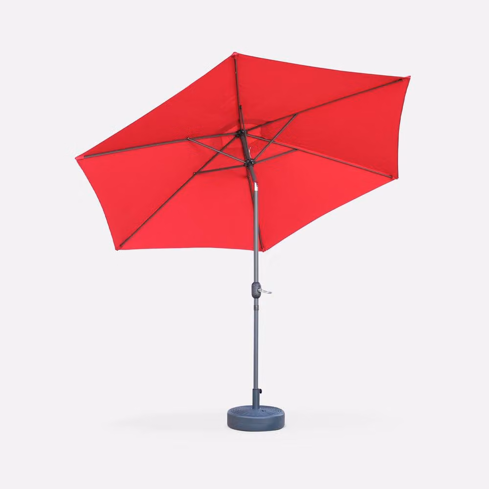 sweeek 3m Round Centre Pole Parasol in Red with Aluminium and Polyester Construction – 2