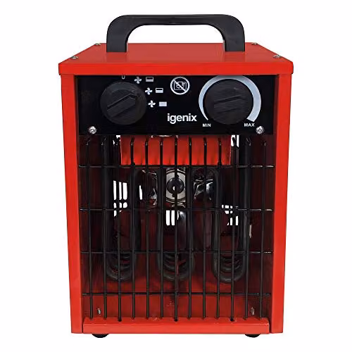 Igenix 2000W Freestanding Metal Fan Heater in Red – 6