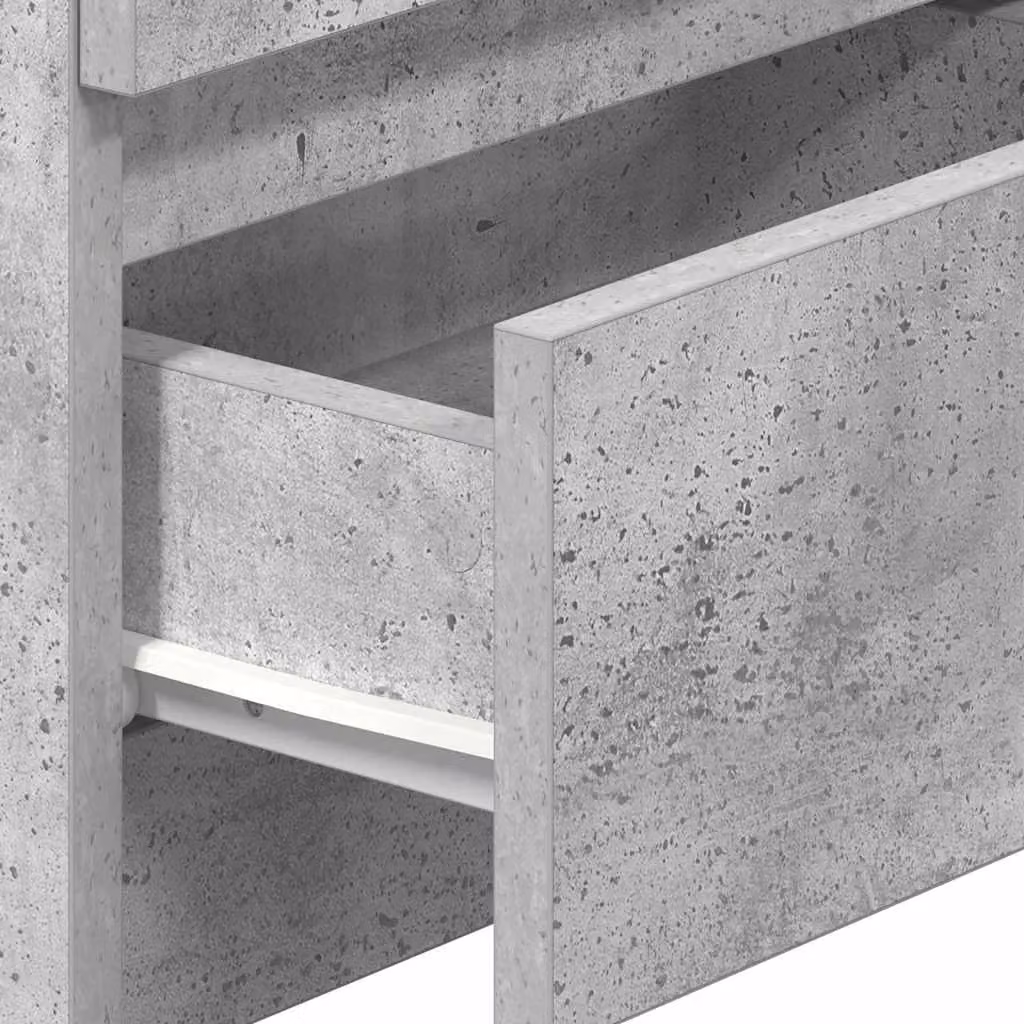 Berkfield Home Set of 2 Bedside Cabinets with 2 Drawers in Concrete Grey, W: 40 cm, D: 33 cm, H: 60 cm – 2