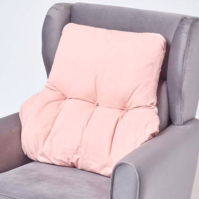Homescapes Pink Contoured Wedge Back Support Cushion with Cotton Cover
