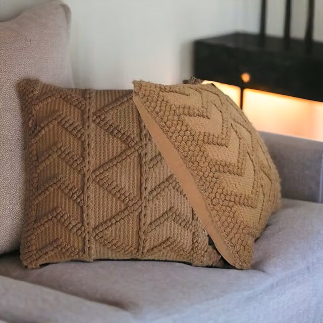 Artisan Furniture Alda Set of 2 Square Coffee Brown Cushions