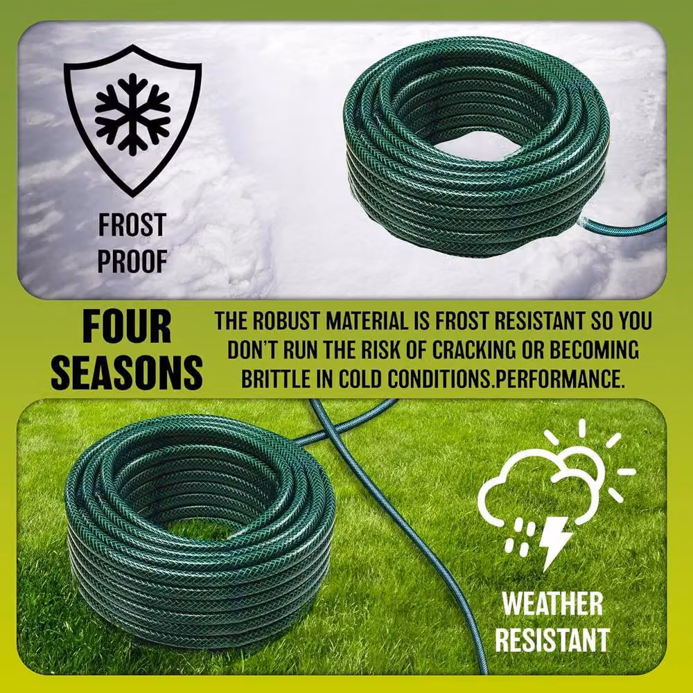 BARGAINS-GALORE Reinforced Tough Green Garden Hose Pipe Reel, 30m – 6