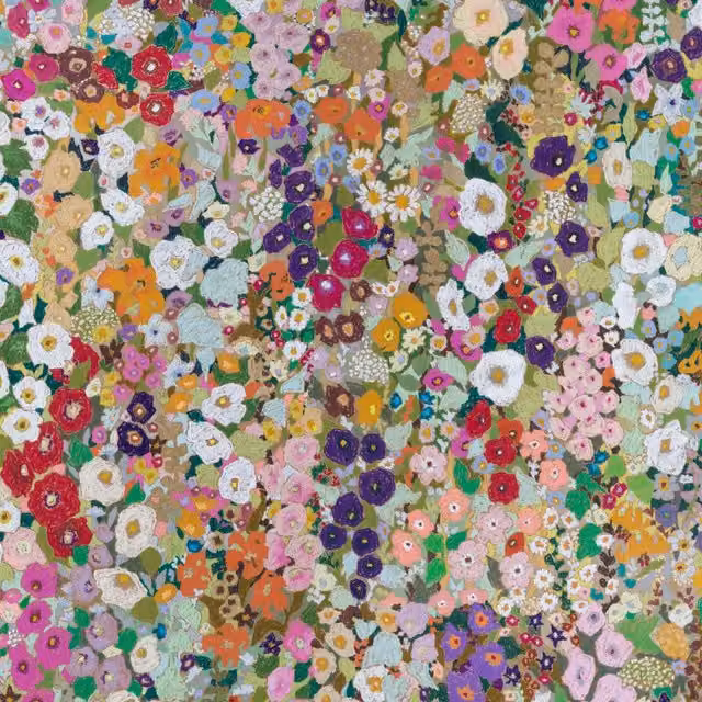 House of Hackney Hollyhocks Spring Botanical Floral Wallpaper in Multicolour Green White and Pink