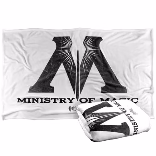 Warner Bros. Harry Potter Ministry Big M Silky Touch Super Soft Fleece Throw Blanket, Multicolour – 1