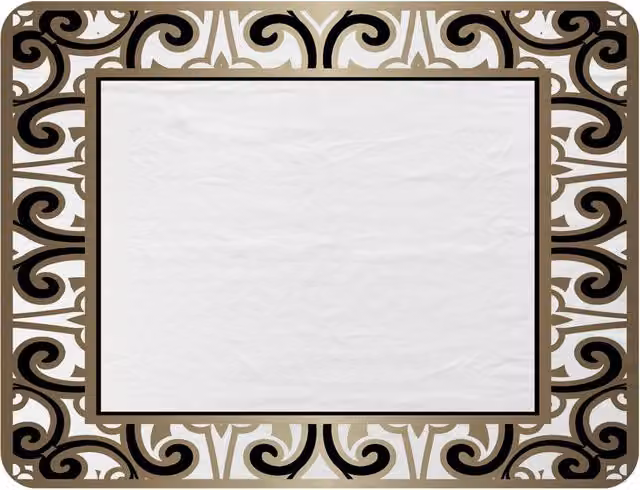 Benjamin Tate Design Egyptian Frame Fleece Blanket in Black or Beige, W/D/H: 120 x 150 cm – 2