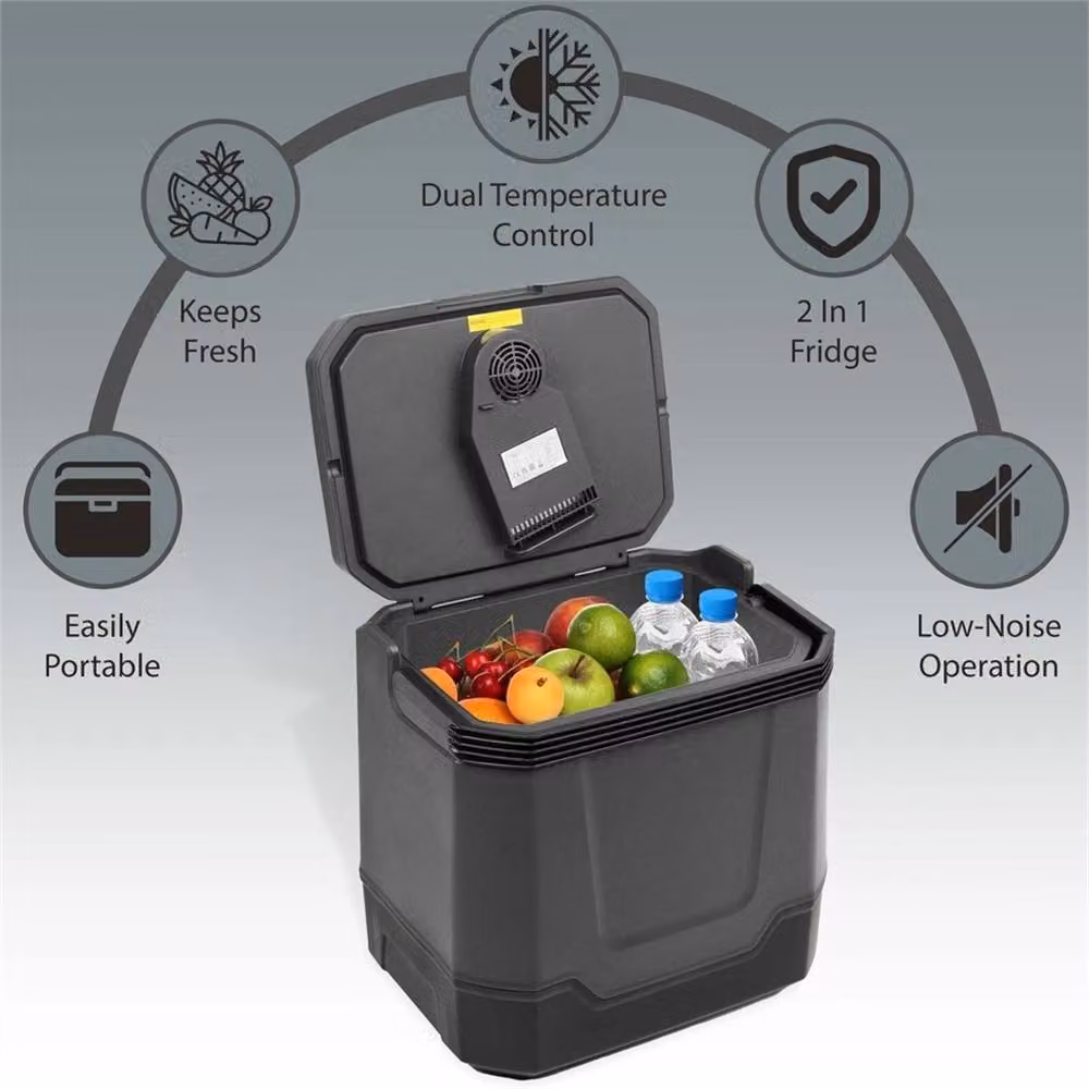Nordara 33L Dual Use Hot and Cold Portable Cool Box with AC/DC Power Supply in Dark Grey, W: 100 cm, D: 15 cm, H: 15 cm – 2