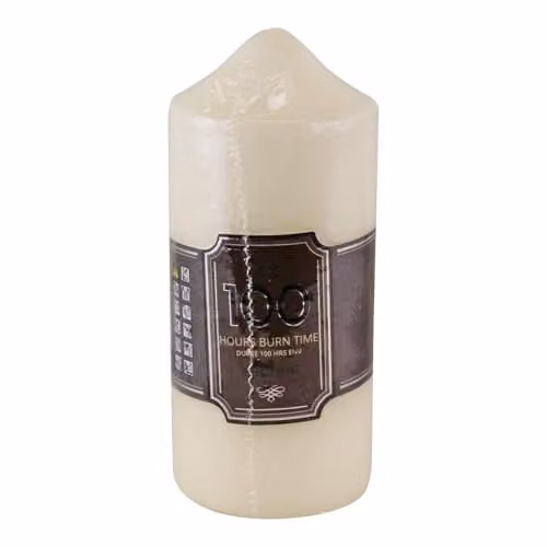 Carousel Home Overdipped Church Pillar Candle, White, H: 16.0 cm, W: 7.0 cm, D: 7.0 cm