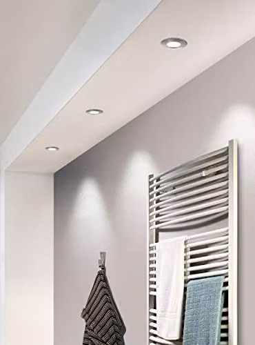 Loops 6W LED Round Wall and Ceiling Flush Recessed Downlight in Silver Plastic – 2