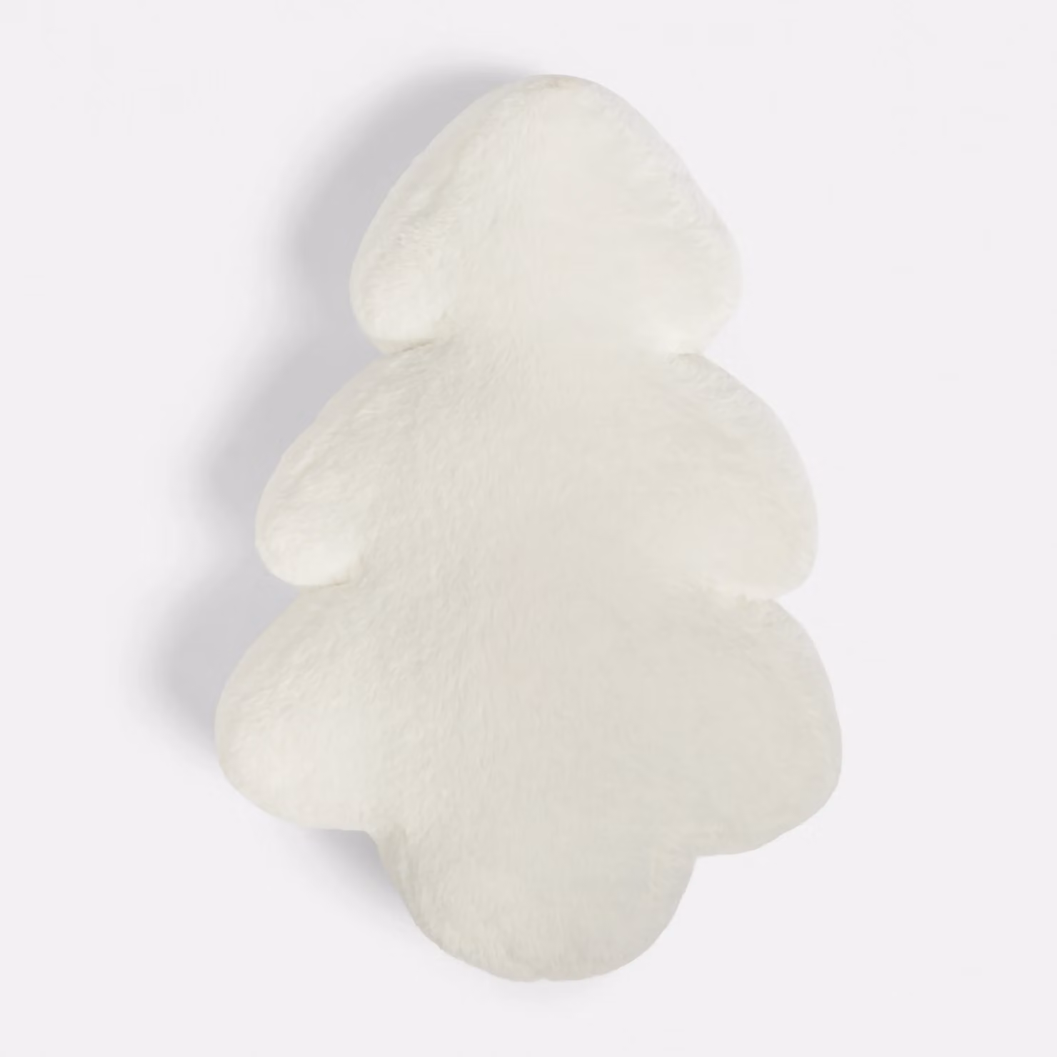 OHS White Faux Fur Christmas Tree Scatter Cushion Decorative Pillow, W/D/H: 30 x 30 x 30 cm