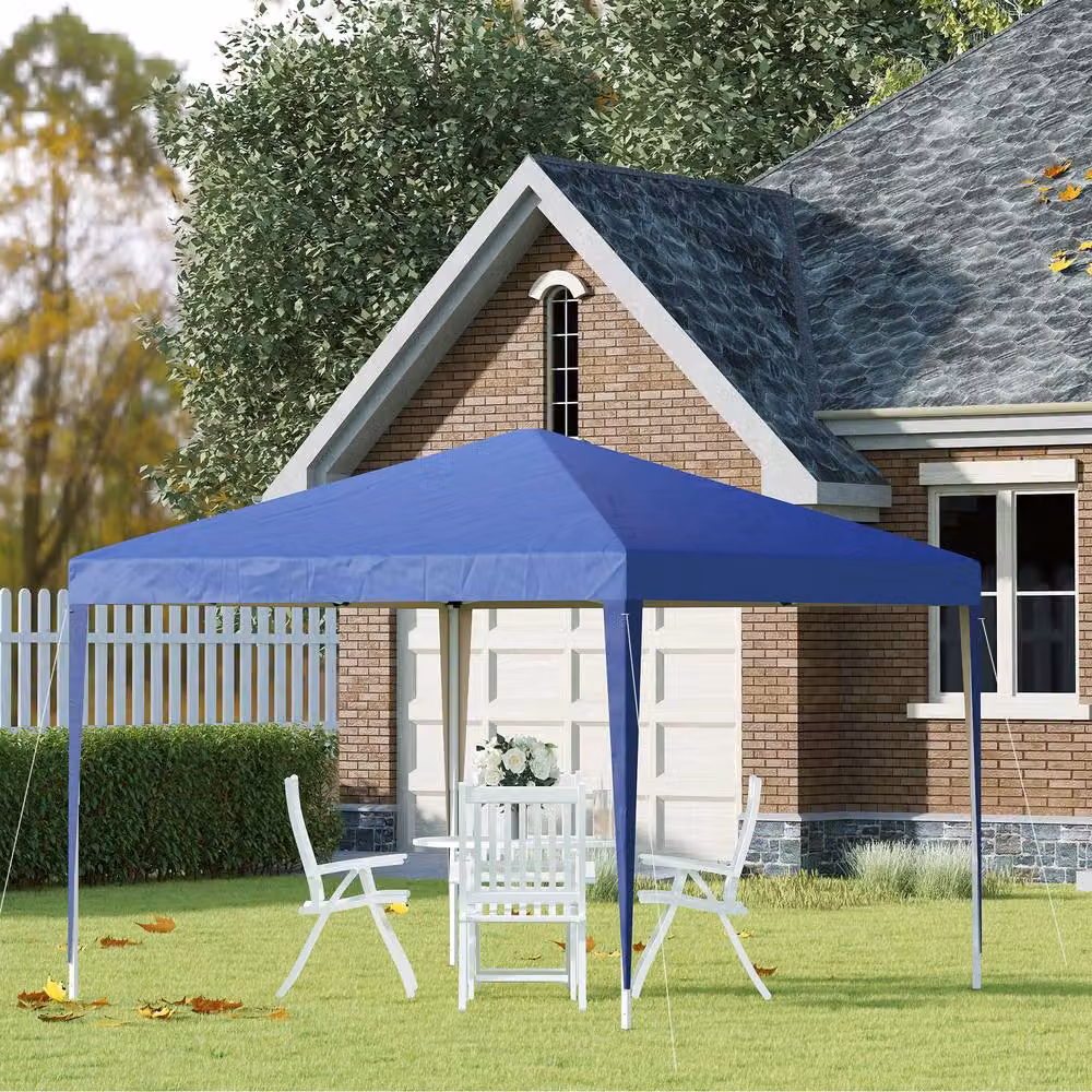 Rolipo Blue Pop Up Garden Gazebo Marquee Tent with Carry Bag, W: 300 cm, D: 300 cm, H: 255 cm – 3