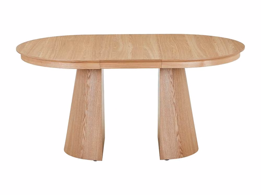 Vente-unique Extendable Oval Dining Table in Light Oak Ash Veneer for 4 to 10 People – 2