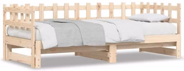 Berkfield Home Rustic Brown Solid Wood Pine Pull-out Day Bed with Drawers, W/D/H: 180 x 200 x 90 cm