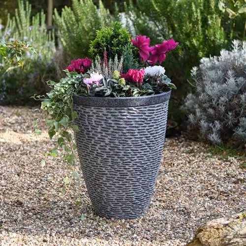 Garden Gear XL Cobblestone Planter, Grey, Diameter: 44 cm, Height: 57 cm – 2
