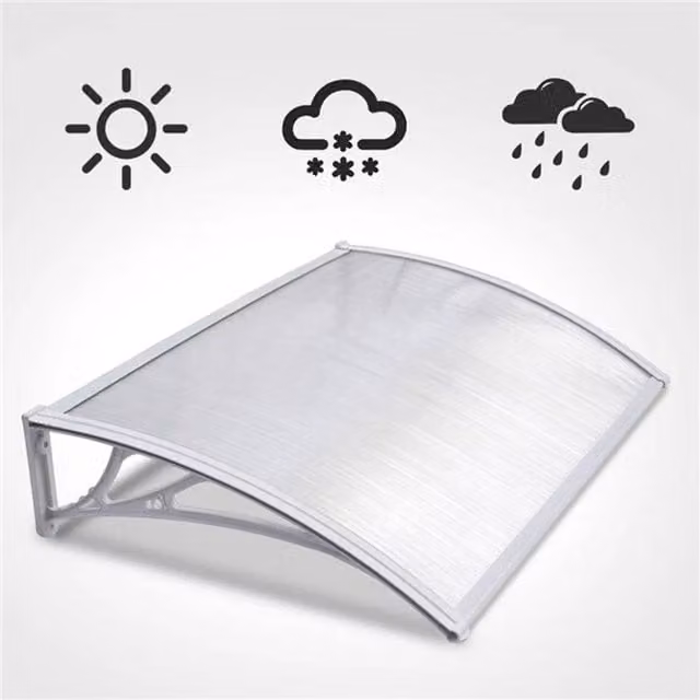 EONLION White Door Canopy Awning Rain Shelter W/D/H: 100 x 100 x 76 cm