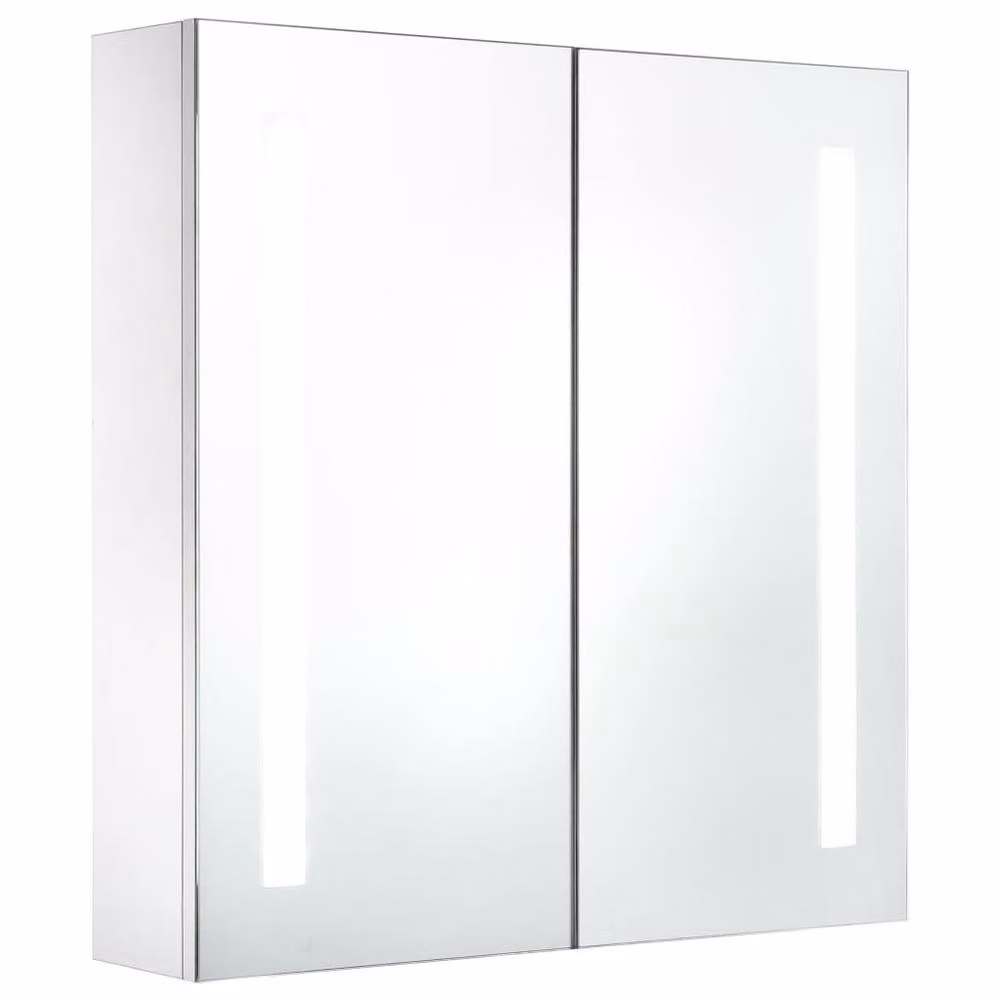 Berkfield Home LED Bathroom Mirror Cabinet in White, W/D/H: 60 x 14 x 62 cm – 2
