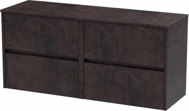 Balterley Chartley Contemporary 4 Drawer Wall Hung Vanity Unit, Grey, Width: 120 cm