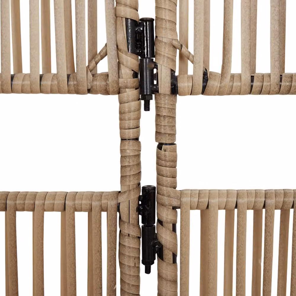 Berkfield Home 6 Panel Poly Rattan Room Divider in Beige – 4