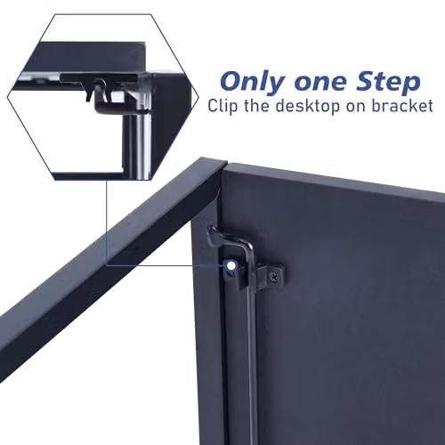 MCC Direct Miami Folding Computer Desk in Black, W: 80 cm, D: 50 cm, H: 75 cm – 3
