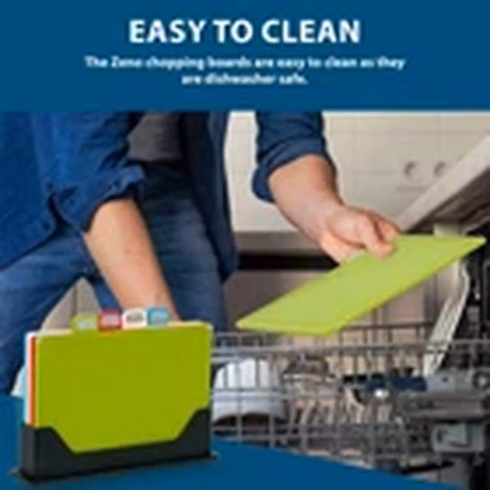 EONLION 4-Piece Non-Slip Plastic Chopping Board Set with Stand in Green – 3