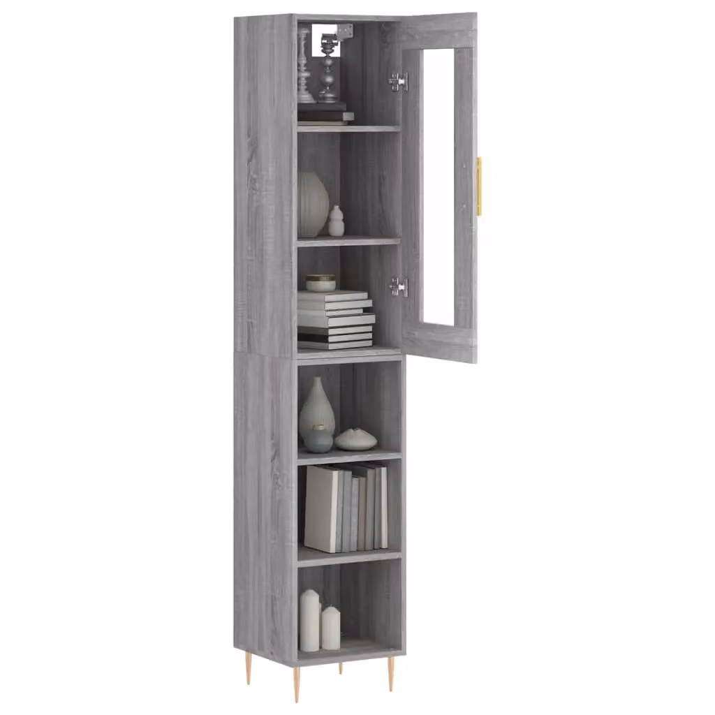 Berkfield Home Sonoma Grey Modern Highboard W/D/H: 34.0 x 34.5 x 180 cm – 2