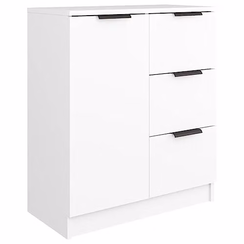 vidaXL White Engineered Wood Sideboard and Storage Cabinet for Living Room or Bedroom