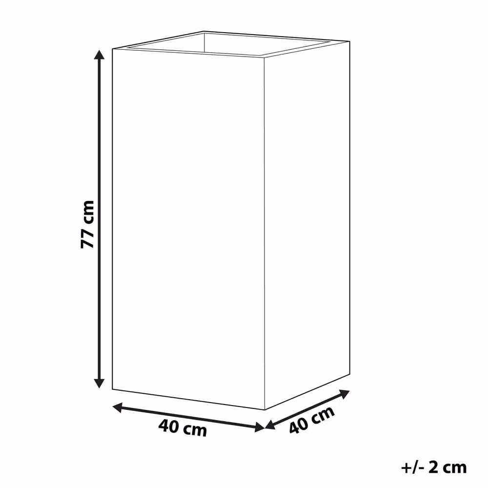 Wyld and Coco Grey Fibre Clay Tall Square Planter for Indoor or Outdoor Use, H 77 x W 40 x D 40 cm – 2