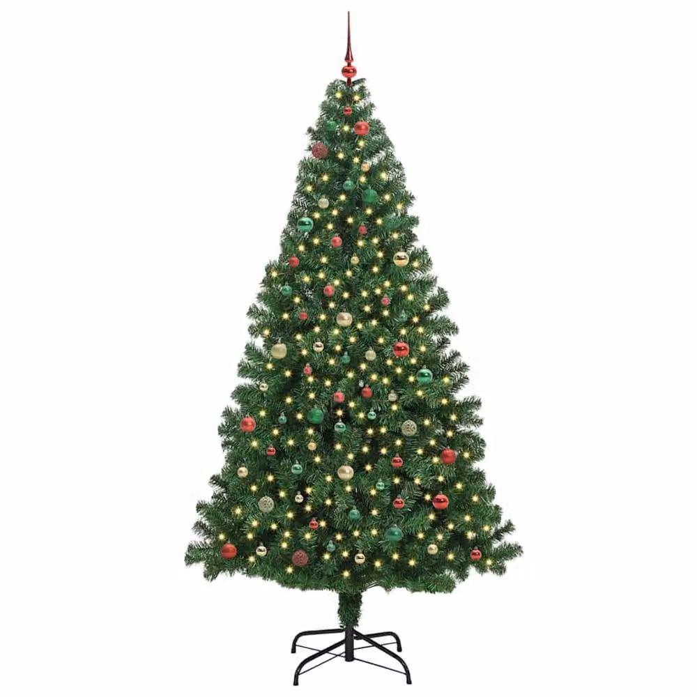 Berkfield Home Artificial Christmas Tree with 300 LEDs and Stand, Green, Height: 240 cm – 2