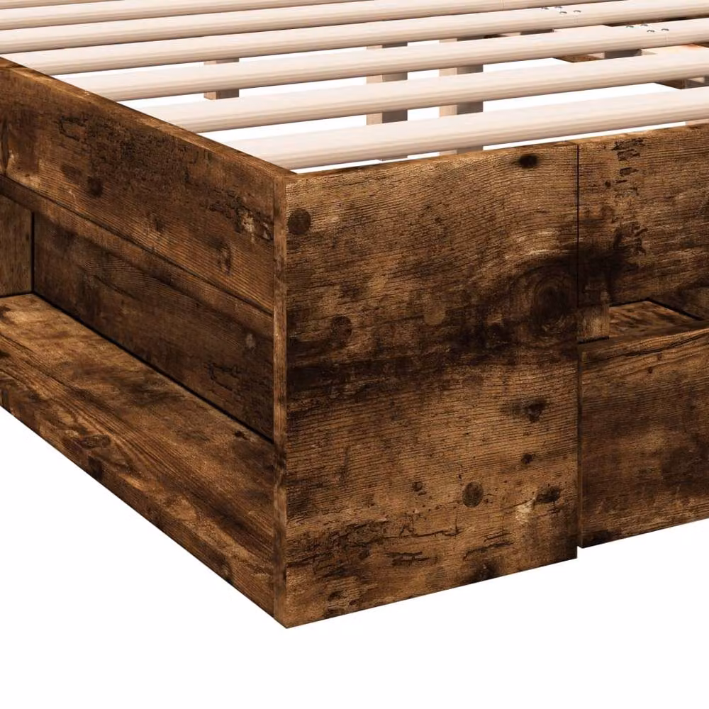Berkfield Home Super King Bed Frame with Drawers in Smoked Oak Brown, W/D/H: 180 x 200 cm – 5