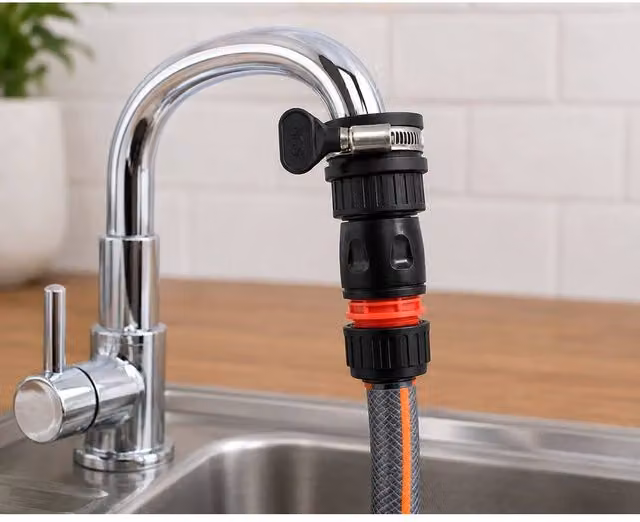 SPETLEK Adjustable Black Rubber Kitchen Tap Connector Adapter 1/2 inch