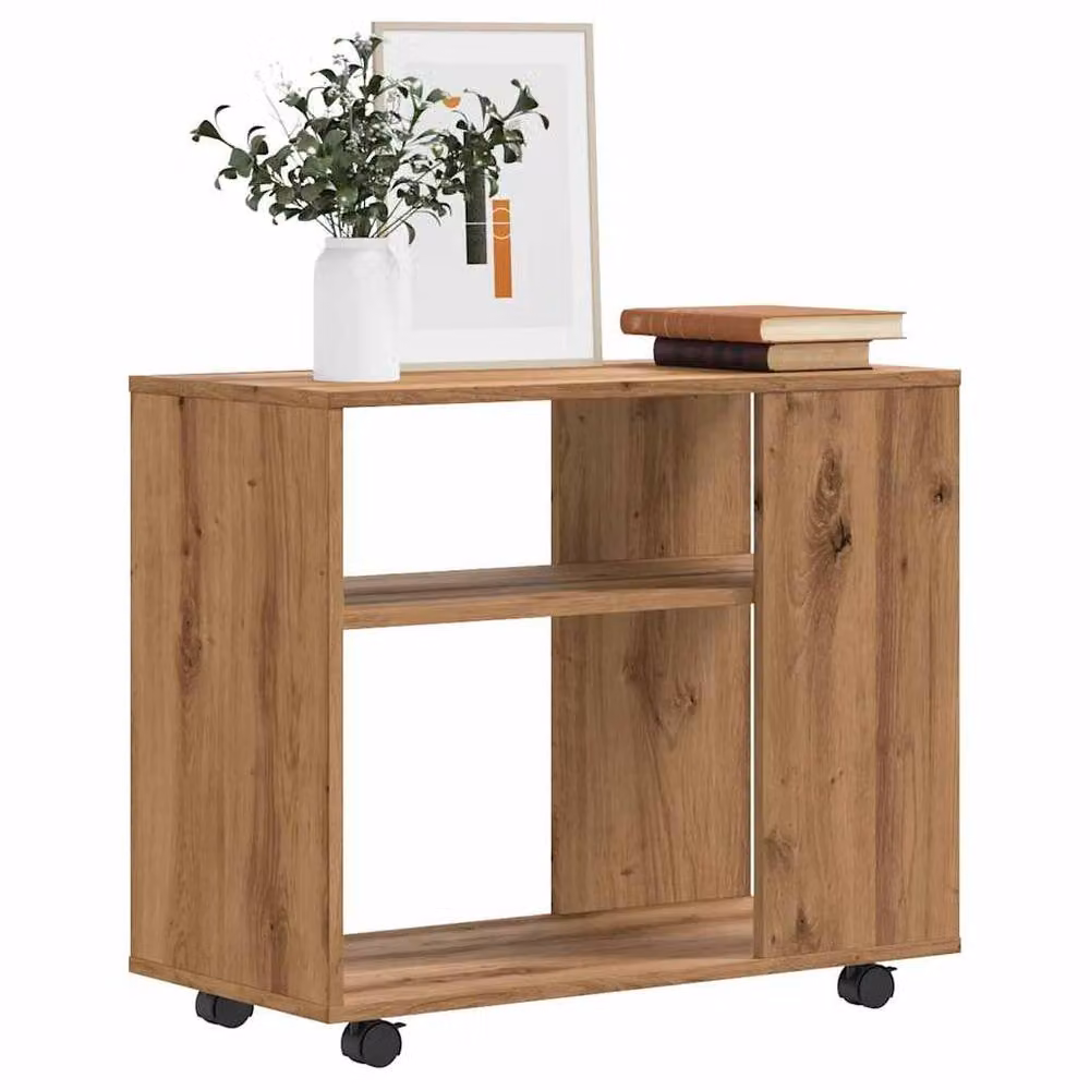 Berkfield Home Artisan Oak Side Table in Brown, W/D/H: 70 x 35 x 55 cm – 2
