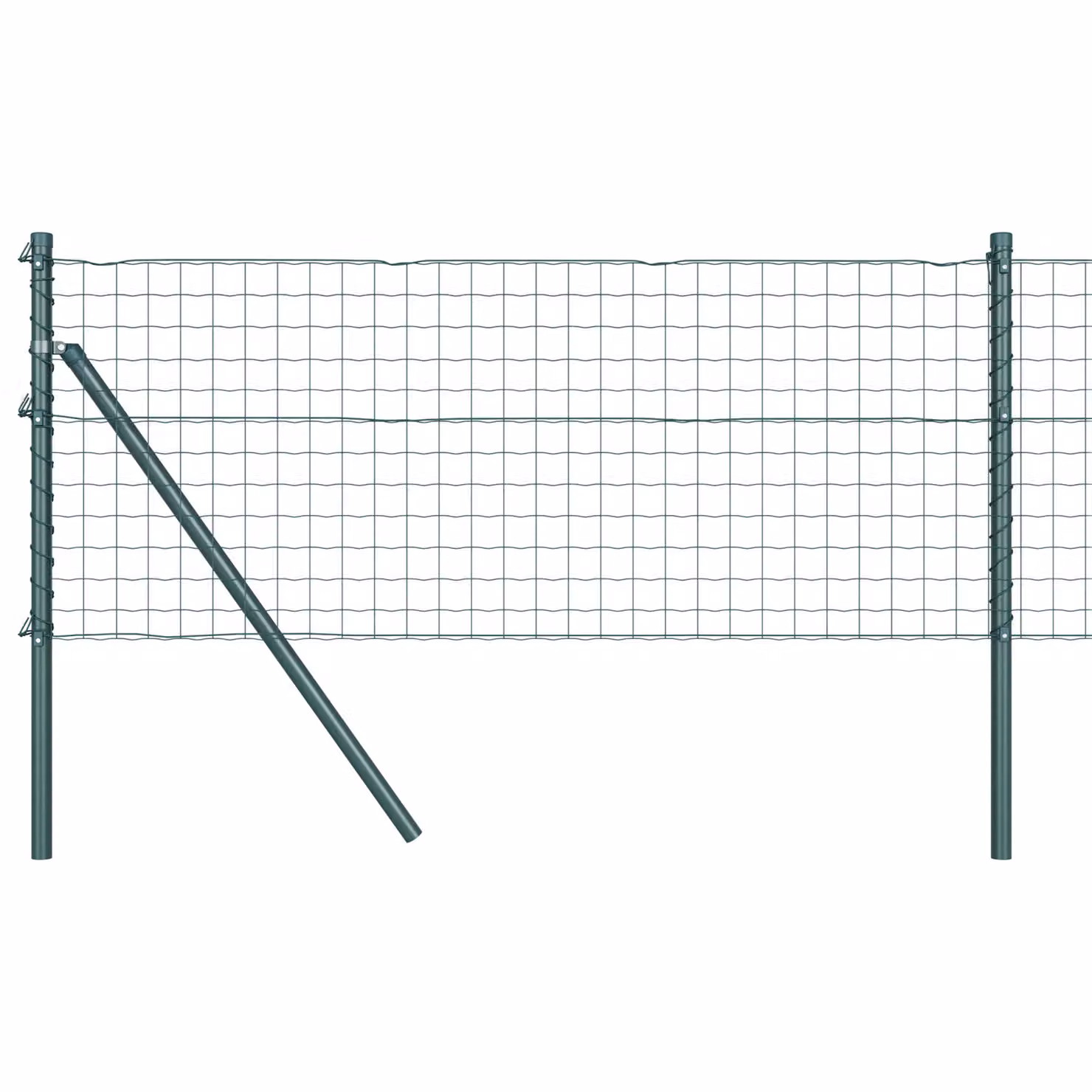 Berkfield Home Euro Fence with 13 Posts, Galvanised Steel, Green and Silver, 0.8 x 25 m – 2